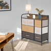 Fabric Chest Of Drawers with Shelves Industrial 4 Drawer Dresser Organizer Brown