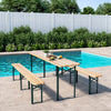 Outdoor Patio Folding Table Chairs Bench Set Garden Dining Beer Wooden Furniture