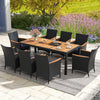 9 PCS Patio Dining Conversation Set with Umbrella Hole Seat Cushion Navy