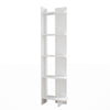 White Tallboy Bookcase 5-Tiers Bookshelf Tall Storage Shelving Unit Display Rack