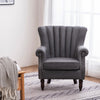 Linen Fabric Sofa Accent Chair Cocktail Armchair Sofa Padded Rivet Lounge Seat