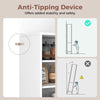 Sturdy Metal Support Slim Cupboard Tall Kitchen Storage Cabinet-White