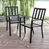 2 Piece Patio Wrought Iron Dining Seating Chair Garden Dining Chair Back Armrest