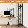 6Tier Industrial Corner Shelf Freestanding Tall Corner Storage Bookshelf Furnitu