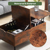Brown Coffee Table Lift Up Top With Storage Living Room Home Office