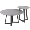 2pcs Anti-Dirty Marble Nesting Coffee Table Premium Grey Stacking End Side Table