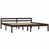Bed Frame Dark Brown Solid Pine Wood 160x200 D7K2