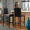 Upholstered Bar Stool Kitchen High Chair Pub Barstool Padded Seat with Backrest