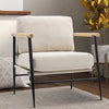 Modern Linen Upholstered Armchair Single Sofa Accent Chair Living Room Soft Seat