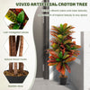 100cm Artificial Croton Plant Tall Fake Croton Palm Tree Home Faux Decor