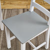 Modern 2 Seater Grey&White Solid Wood Dining Table and 2 Chairs Set Furniture
