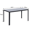 140cm Tempered Glass Dining Table With Black Metal Legs Dining Room Kitchen