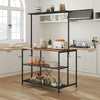 Kitchen Island Baker Rack Bar Table 3 Tier Microwave Stand Oven Storage Shelf
