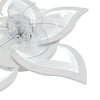 27" White Modern Flower Shaped Ceiling Fan Light Dimmable 3 Colour LED w/ Remote