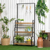 3 Tiered Plant Stand Rack with Hanging Hooks for Indoor Outdoor