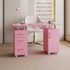 Manicure Nail Table Movable Nail Station Desk with Casters for Nails Art Beauty