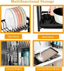 2 Tier Dish Drainer Rack Kitchen Sink Washing Draining Board Cups Holder Rack