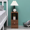 Slim Tall Bedside Table Cabinet with Drawer & Storage Space for Bedroom