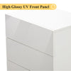 High Gloss Bedside Table Cabinets Chest of 3 Drawers Nightstand LED Light White
