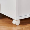 Mobile Filing 5 Drawer Pedestal Cabinet File Storage with Door Home Office White