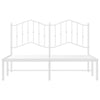 Metal Bed Frame with Headboard White 140x200 cm