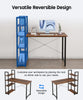 Computer Desk Study Table with 4 Tier Bookshelf and Power Outlet Laptop Table