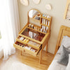 Vanity Desk with Mirror Makeup Table with 2 Drawers Open Storage Shelves