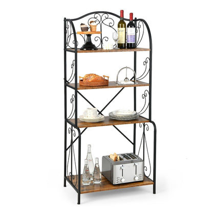 4-Tier Industrial Storage Organizer Display Stand Kitchen Baker Rack Open Shelf