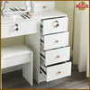 Dressing Table Mirror with 10LED Lights Stool Makeup Vanity Set Desk + 6 Drawers