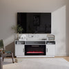 60'' TV Stand with 30'' Electric Fireplace Storage Cabinet Media Entertainment