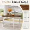 Round Dining Table for 4-6, 47-Inch Farmhouse Kitchen Table with Solid Wood Legs