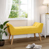 Fabric Upholstered Bedroom Bed End Bench Hallway Stool Chair Window Seat Yellow