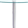 70cm Round Dining Table Glass Top Chrome Pedestal Base Kitchen Dinner Furniture
