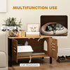Cat Litter Box Enclosure, Hidden Litter Box Furniture with Tall Legs, Dark Brown
