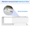 Coffee Table with LED Light, High-Gloss White With Drawer Living Room Furniture