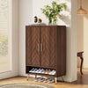 Shoe Cabinet with 2 Doors, 75 x 37 x 110 cm, Wooden Shoe Rack for 25 Pairs