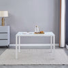 4x Grey Faux Leather Dining Chairs&White Marble Tempered Glass Dining Table Set