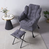 Fabric Lazy Chair with Footstool Relax Lounge Chair Accent Armchair Sofa Chair