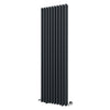 Vertical Radiator Double Black Oval Column 1600x490 mm Central Heating Tall Rads