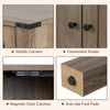 Freestanding Wooden Shoe Rack with Adjustable Shelves-Old Oak