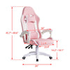 Racing Gaming Office Chair Swivel PU Leather Computer PC Desk Chair Pink White