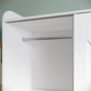 Bedroom 2 Sliding Door Wardrobe Matt White Storage Cupboard with 2 Hanging Rails