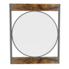 Industrial Metal Wood Frame Wall Mirror Bathroom Living Room Decorative Mirror