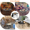 4 in 1 Outdoor Fire Pit Dining Table Round Wood Burning Fire Bowl W/ Mesh Cover