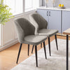Dining Chair PU Soft High Wide Backrest Metal Legs Dining Room Brown Grey Beige