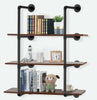 Shelf Industrial Steel pipe Wall Floating Storage Shelving Unit 2 - 4.5 Tiers