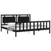 Bed Frame with Headboard Black 200x200 Solid Wood W0M1