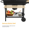 Heavy Duty Large Charcoal Barrel BBQ Grill Garden Barbecue Mini Smoker W/Wheels