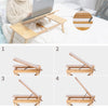 Bamboo Laptop Desk Stand Foldable Leg W/Drawer Notebook Sofa Bed Table Tray UK