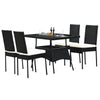 5-Piece Patio Rattan Dining Set Outdoor Dining Furniture w/ 1 Table &4 Chairs